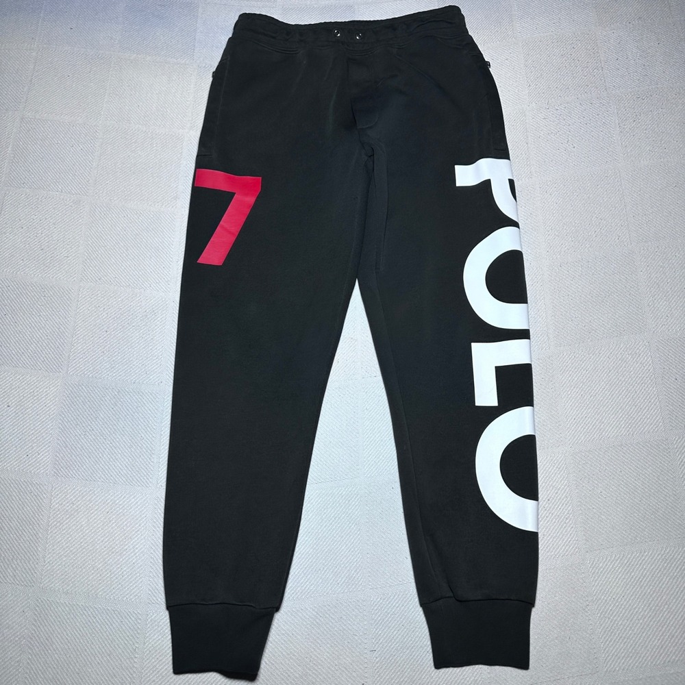 Polo Ralph Lauren Performance Joggers Mens Medium Polo 67 Logo Black Pants